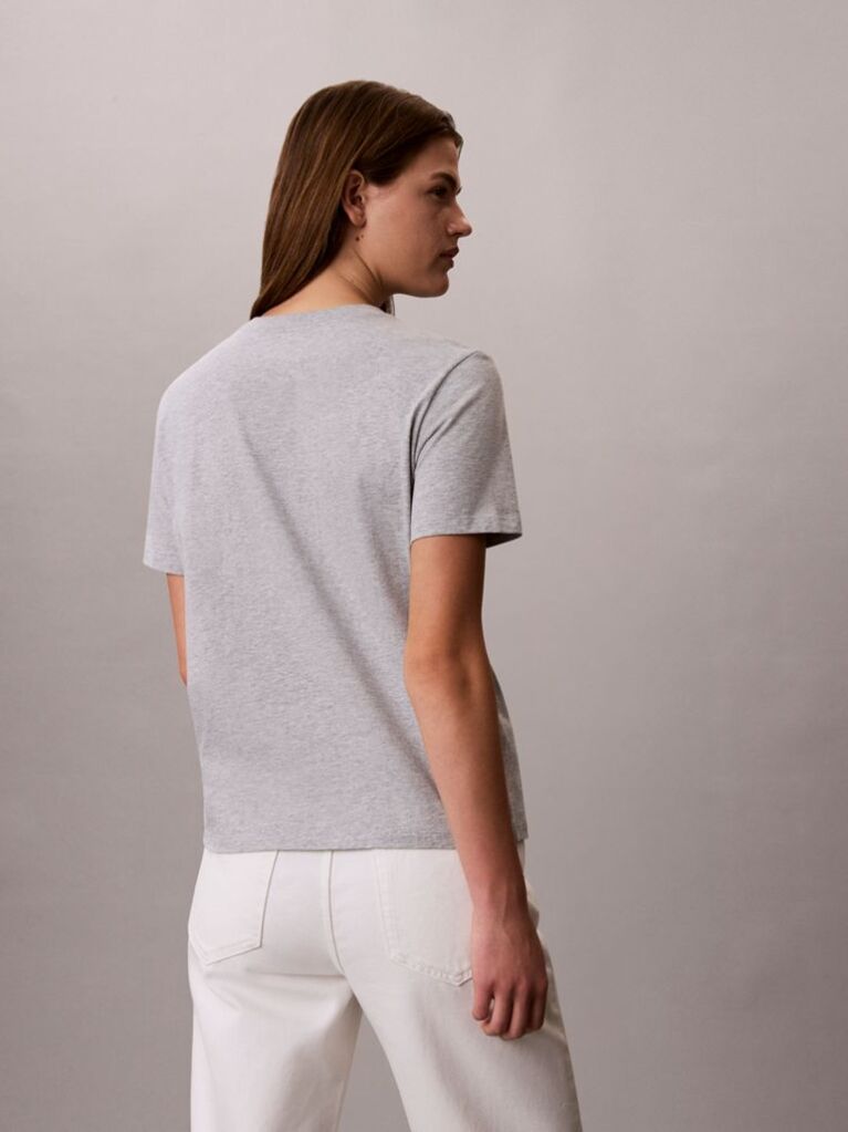 Grey Monologo Crew Neck T-Shirt  Women