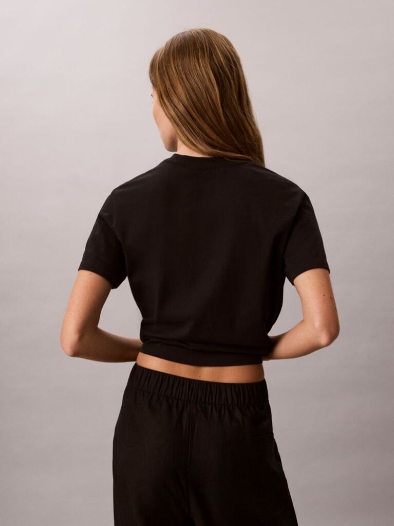 Black Monologo Crew Neck T-Shirt  Women