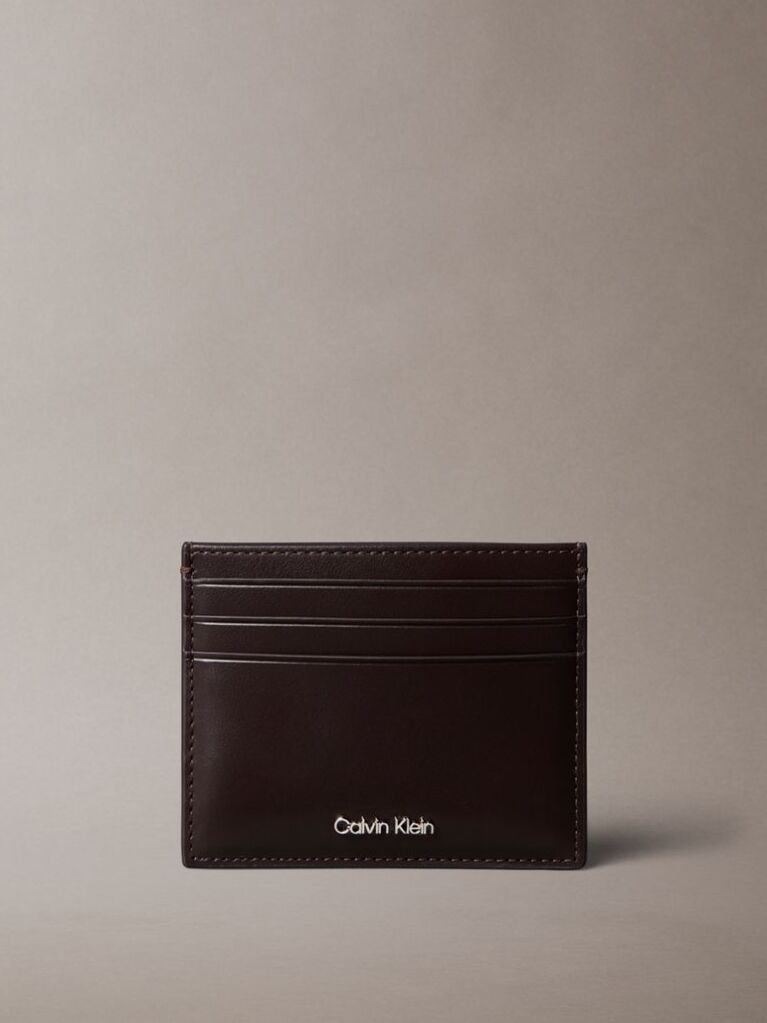 Brown Logo Leather RFID Cardholder  Men