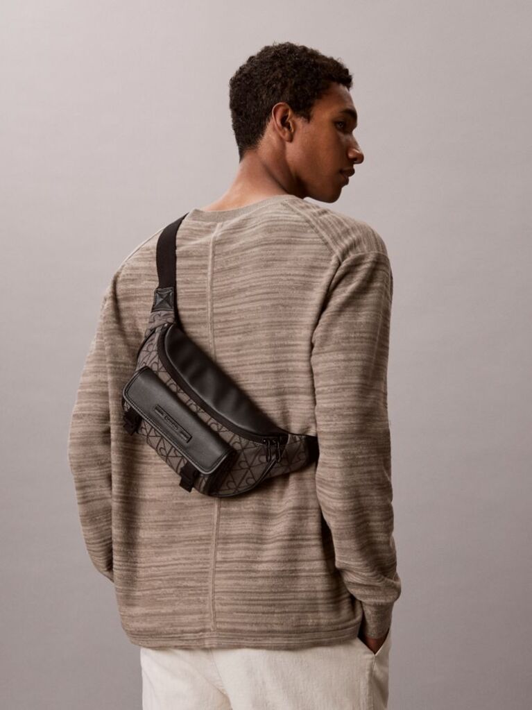 Multi Water Repellent Logo Jacquard Bum Bag  Men