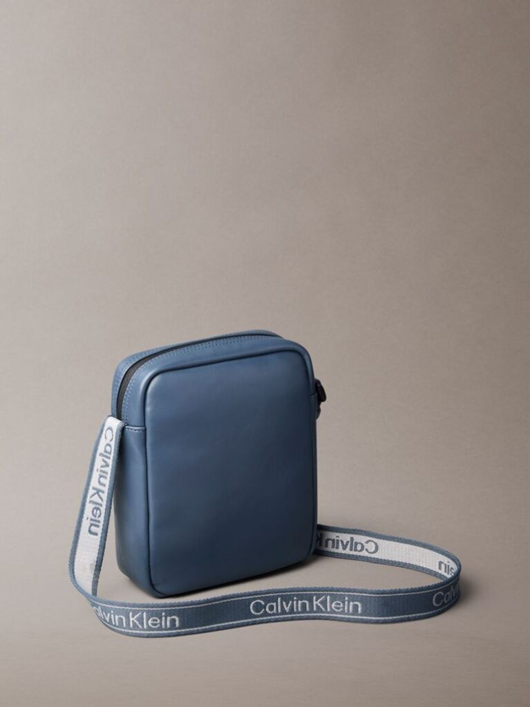 Blue Monologo Webbing Strap Reporter Bag  Men