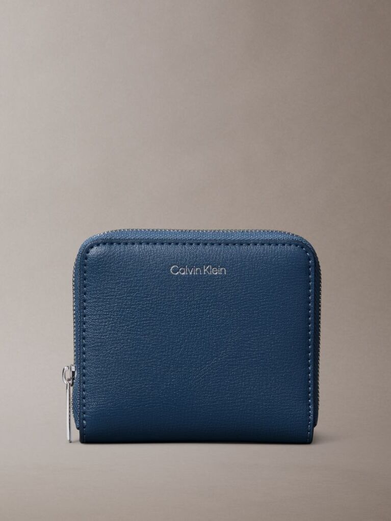Blue Foil Logo Square Zip Wallet  Women
