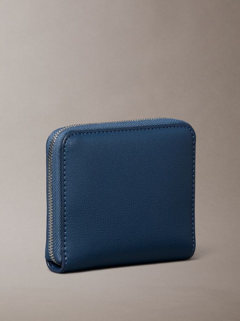 Blue Foil Logo Square Zip Wallet  Women