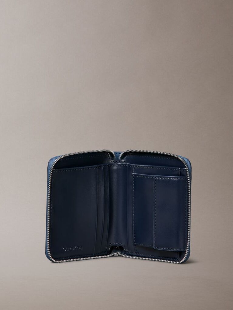 Blue Foil Logo Square Zip Wallet  Women