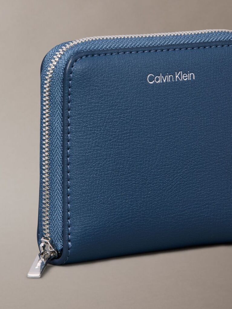 Blue Foil Logo Square Zip Wallet  Women