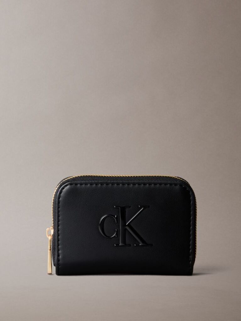 Black Bold CK Medium Zip Around Wallet  Women