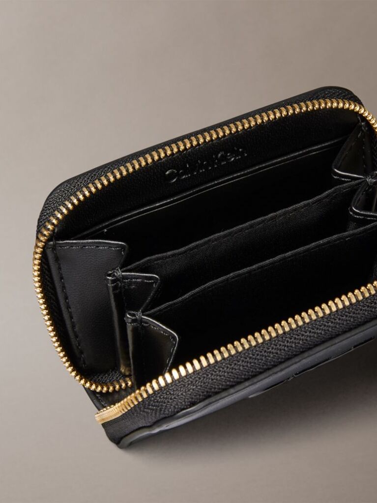 Black Bold CK Medium Zip Around Wallet  Women