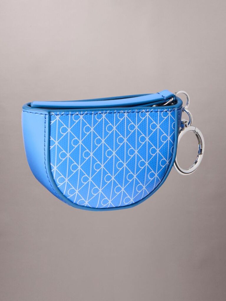 Blue Emblem Logo Mini Zip Pouch Bag Charm  Women