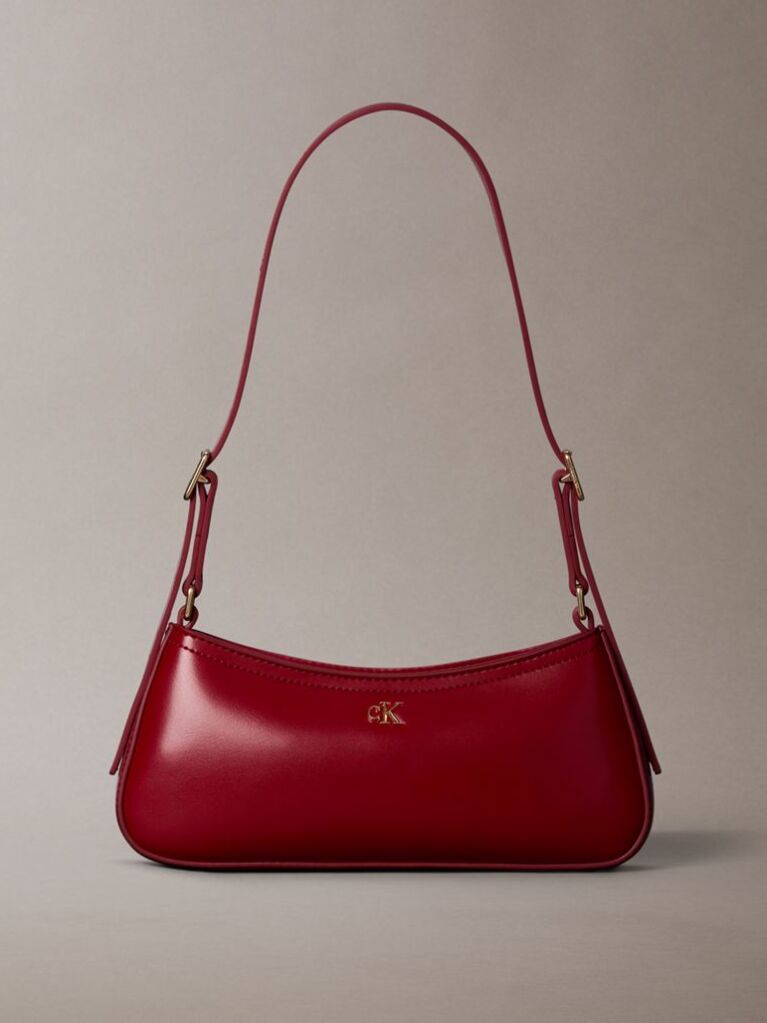 Red Monogram Logo Hardware Shoulder Bag  Women