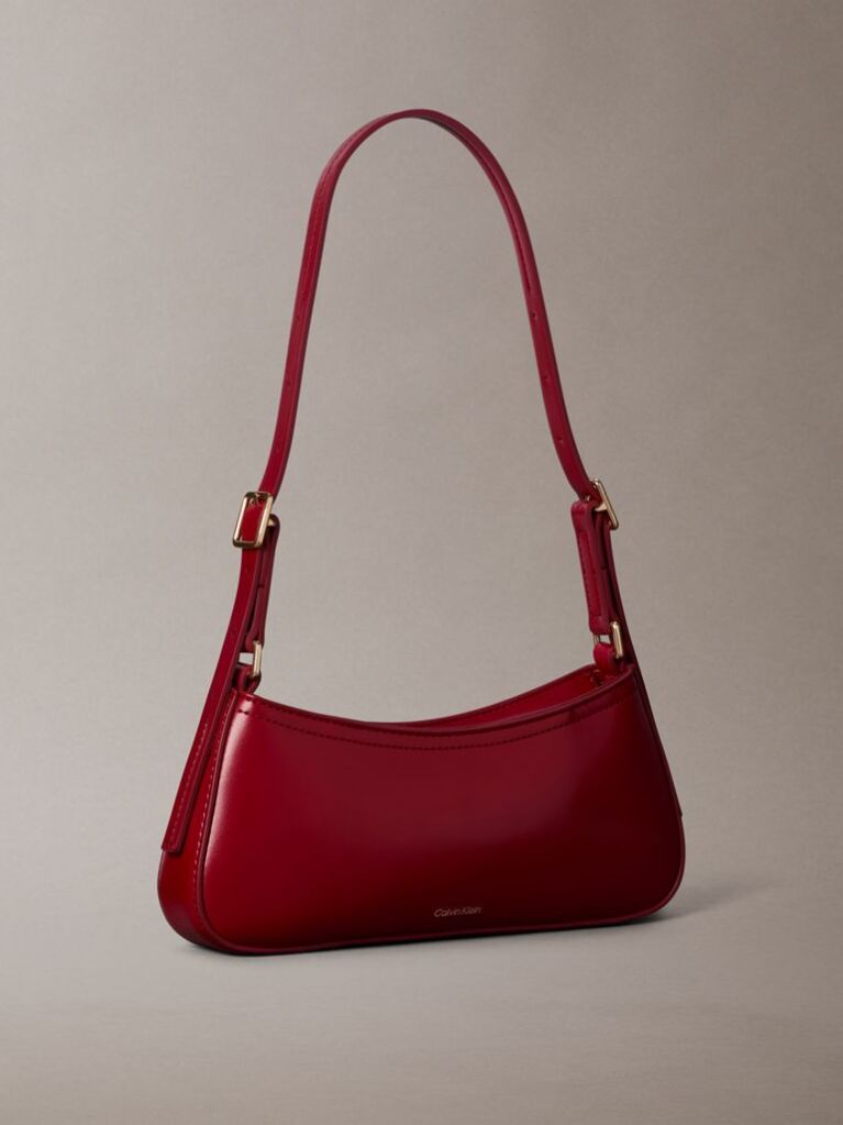 Red Monogram Logo Hardware Shoulder Bag  Women
