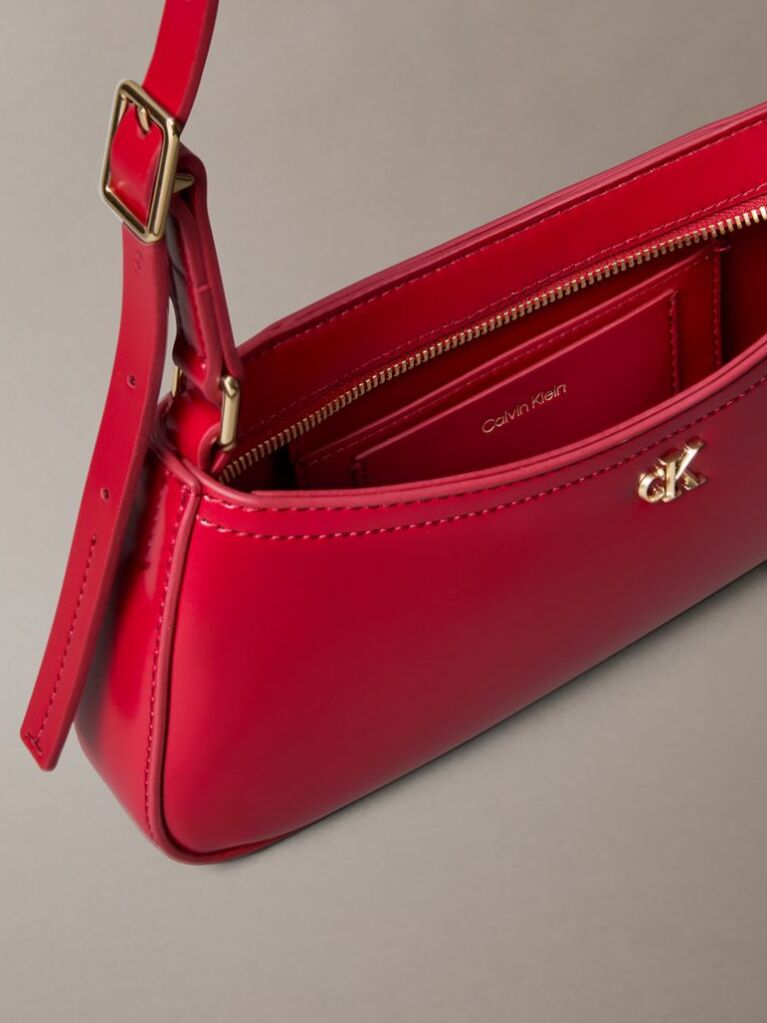 Red Monogram Logo Hardware Shoulder Bag  Women