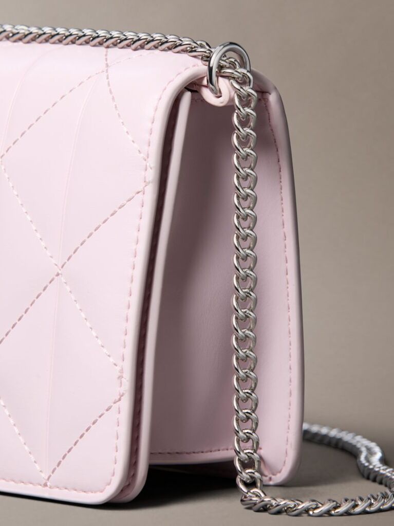 Pink Quilted Emblem Logo Mini Bag  Women