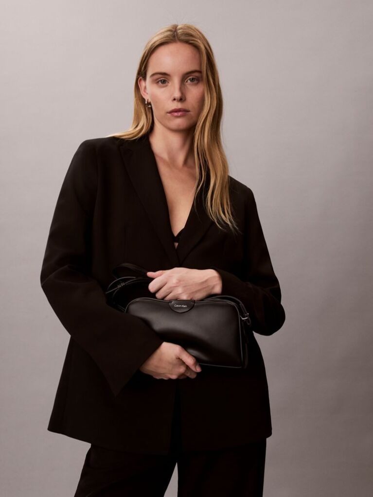Black Trio Compartment Crossbody Camera Bag  Women