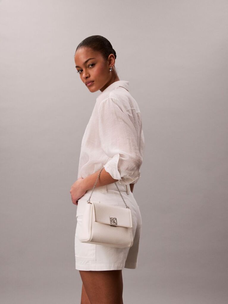 White Pebble Grain Crossbody Bag  Women