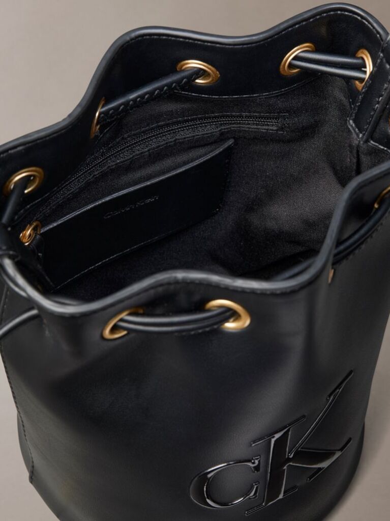 Black Small Signature Monogram Bucket Bag  Women