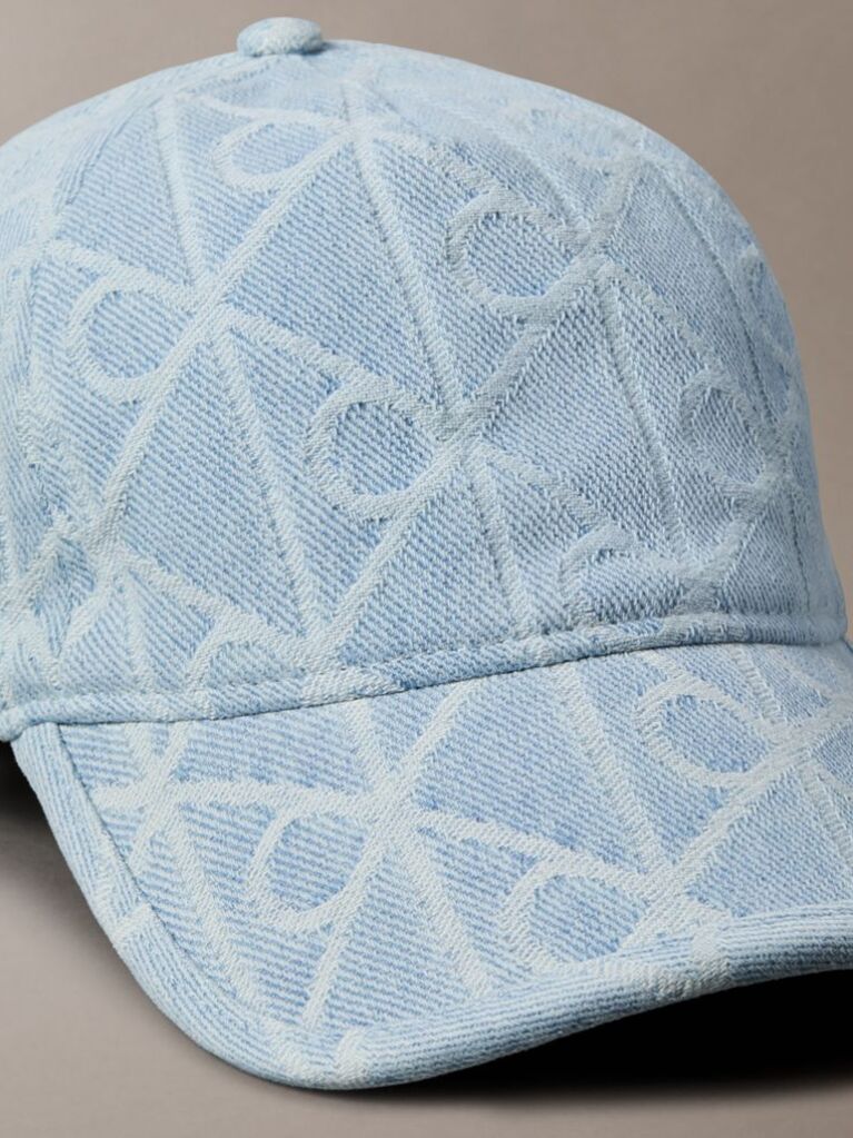Denim Allover Emblem Logo Denim Baseball Cap  Women