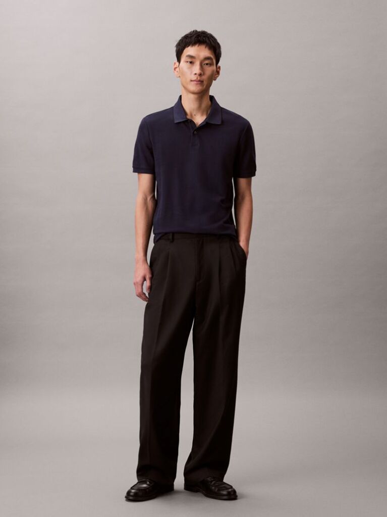 Blue Piqué Tipping Polo Shirt  Men
