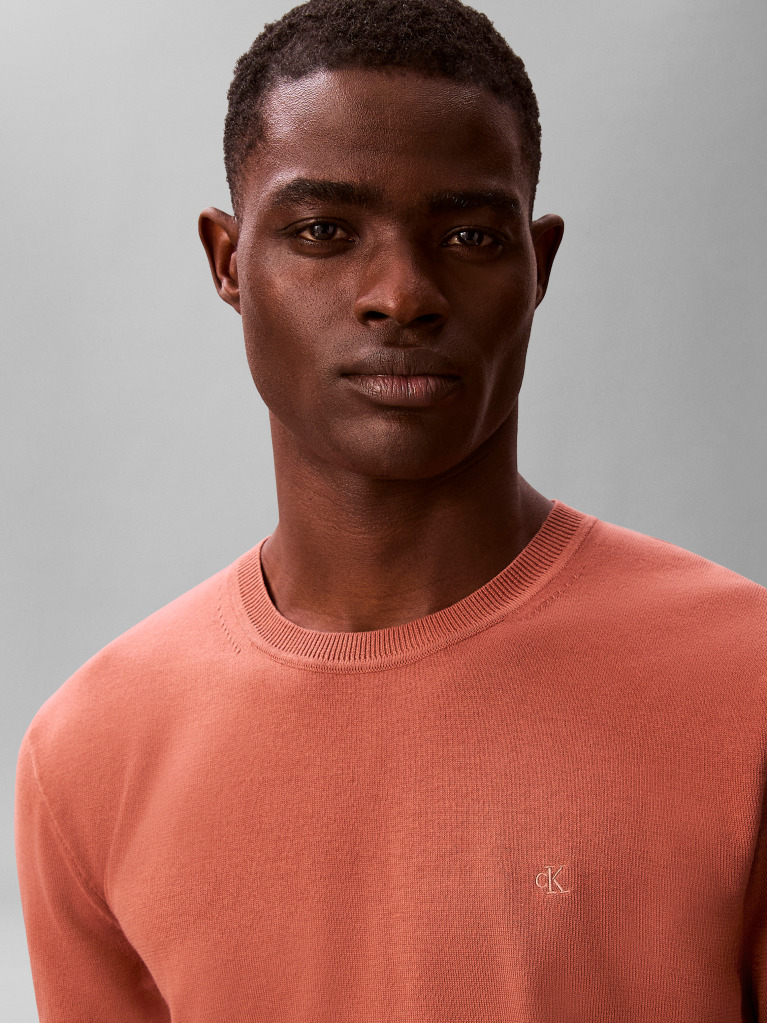 Brown Pima Cotton Short Sleeve Jumper  Men