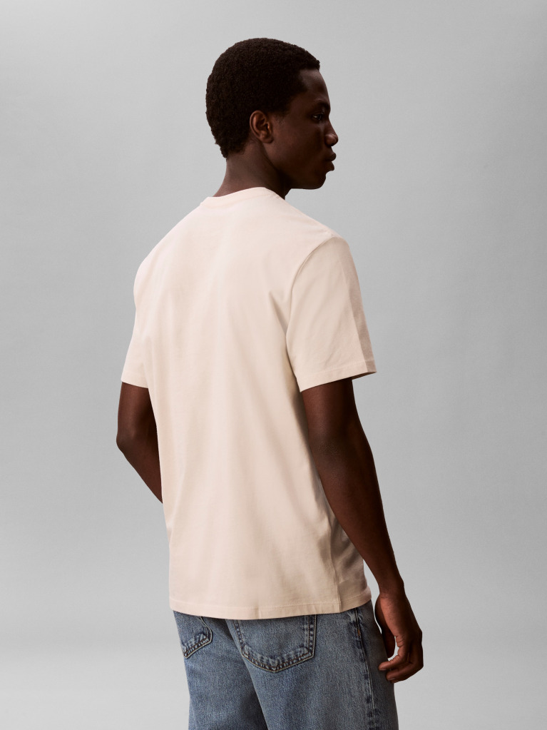 Beige Graphic Logo T-shirt  Men