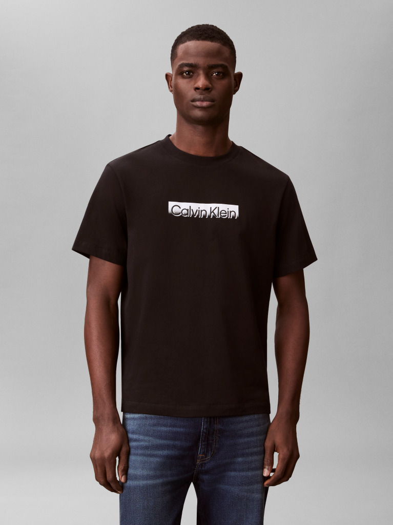 Black Fade Logo Crew Neck T-Shirt  Men
