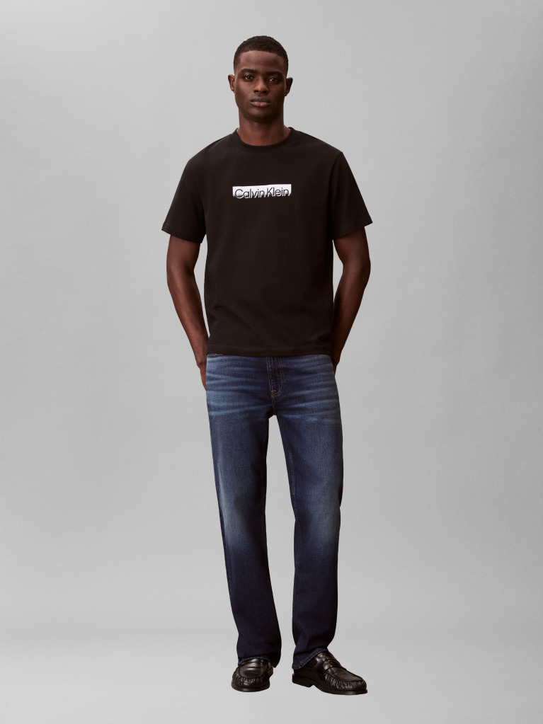 Black Fade Logo Crew Neck T-Shirt  Men