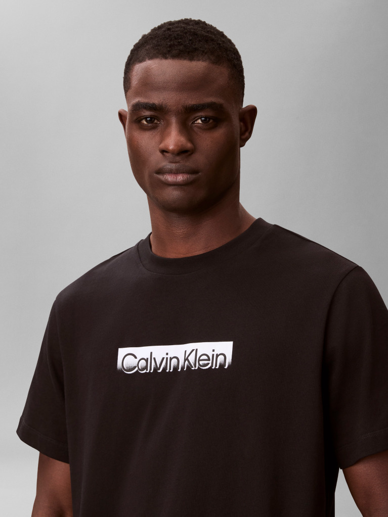 Black Fade Logo Crew Neck T-Shirt  Men