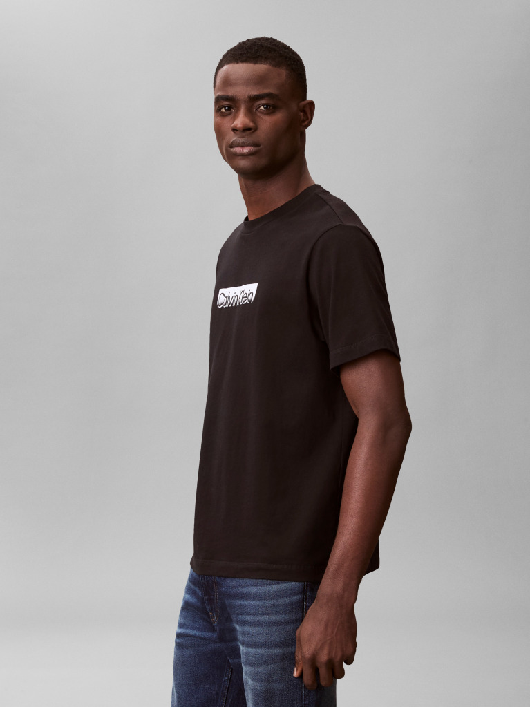 Black Fade Logo Crew Neck T-Shirt  Men