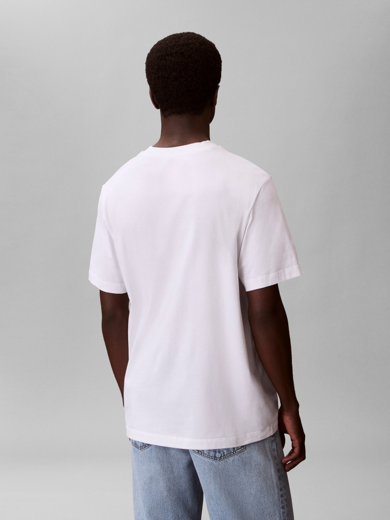 White Fade Logo Crew Neck T-Shirt  Men