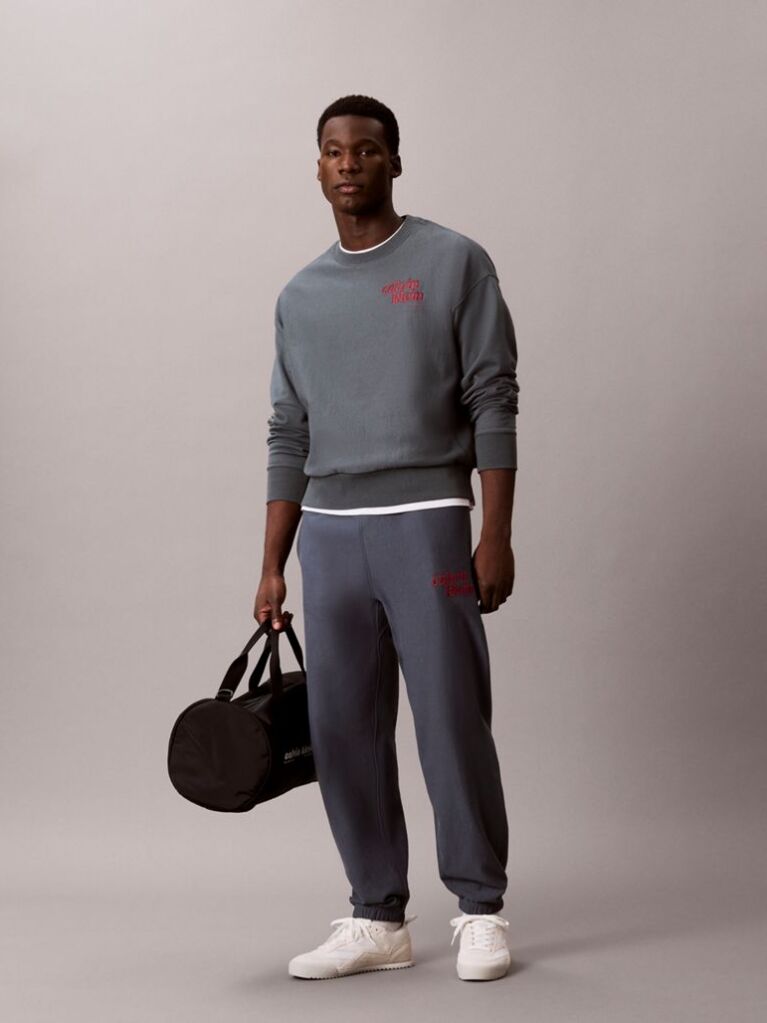 Blue Relaxed Embroidered Logo Joggers  Men