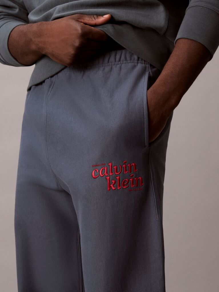 Blue Relaxed Embroidered Logo Joggers  Men