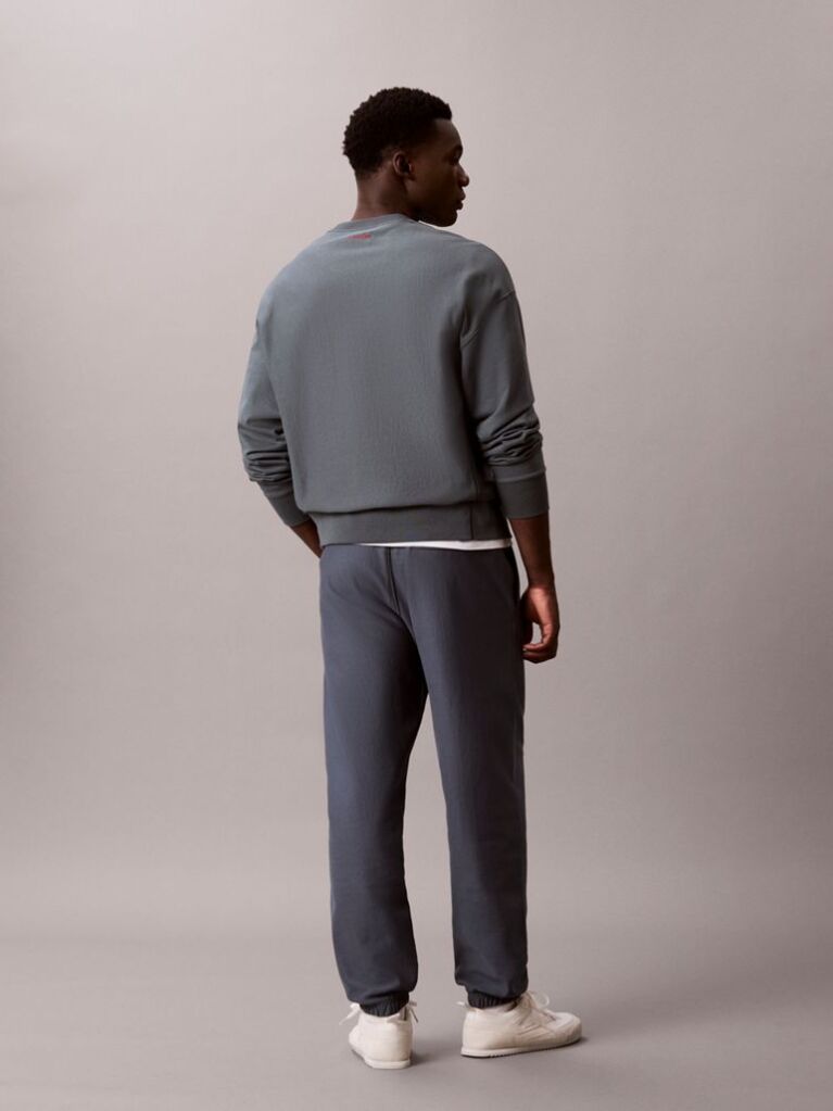 Blue Relaxed Embroidered Logo Joggers  Men