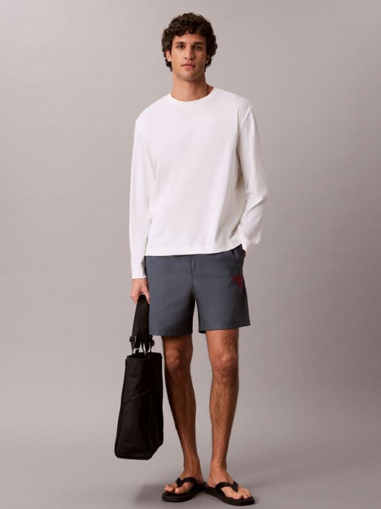 Blue Embroidered Logo Jogger Shorts  Men