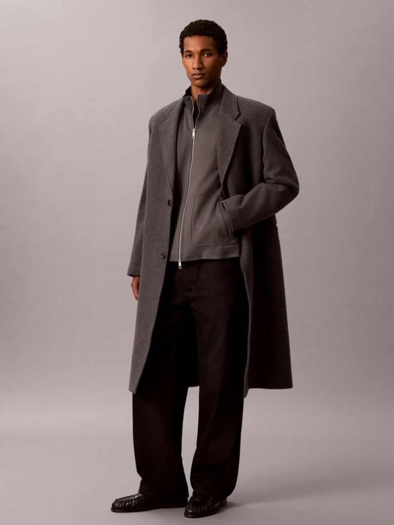Grey Zip-Thru Knit Travel Jacket  Men