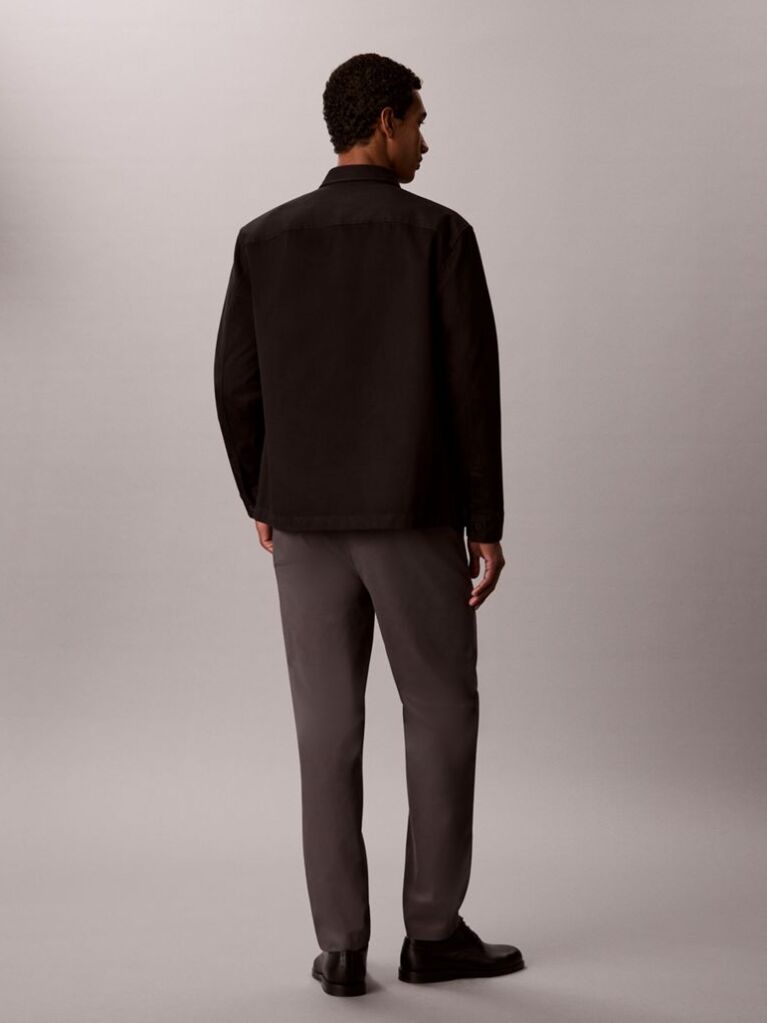 Grey Tapered Sateen Chinos  Men