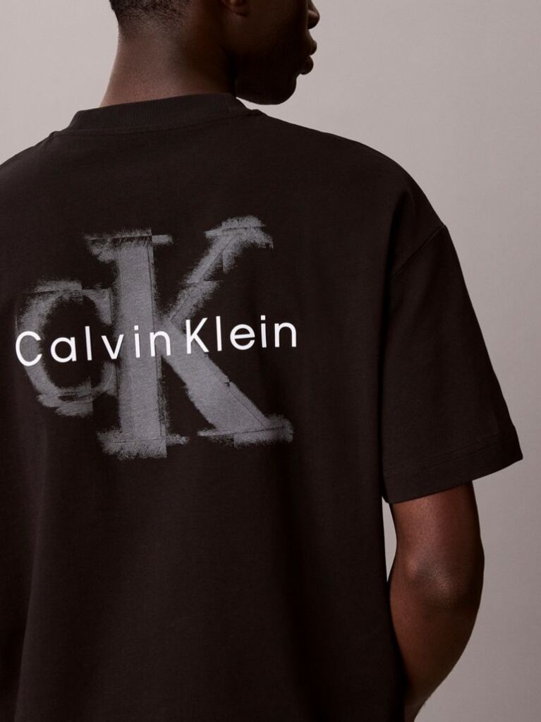 Black Oversized Embossed Logo T-shirt  Men