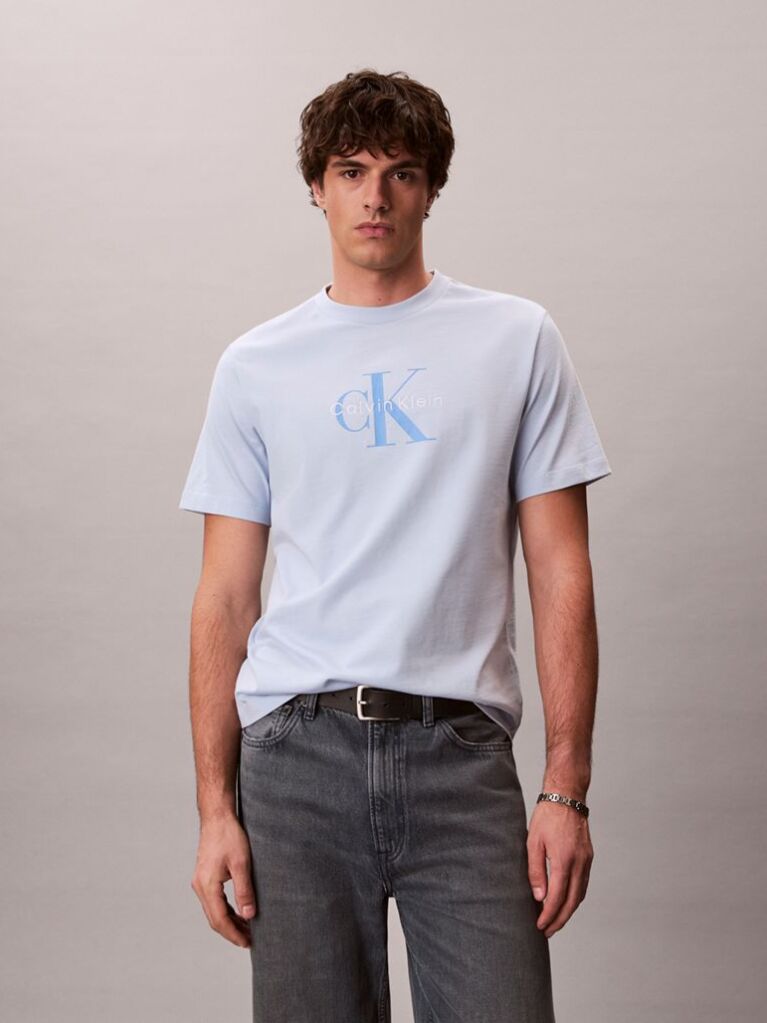 Μπλε T-Shirt Με Λογότυπο  Άνδρας