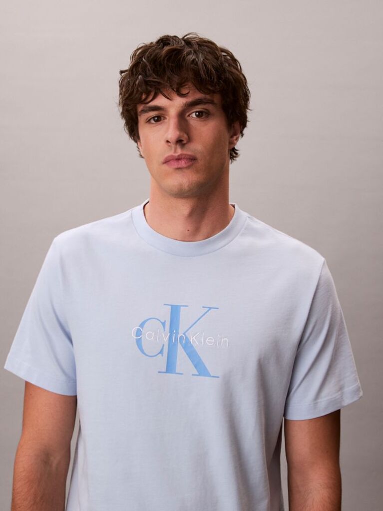 Μπλε T-Shirt Με Λογότυπο  Άνδρας