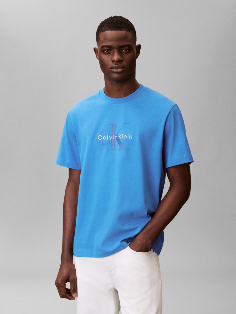 Μπλε T-Shirt Με Λογότυπο  Άνδρας
