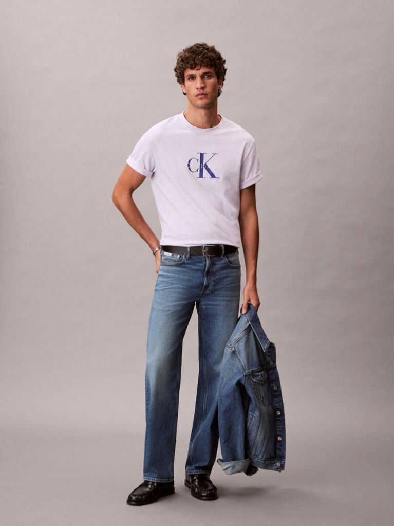 Purple Monogram Logo T-Shirt  Men