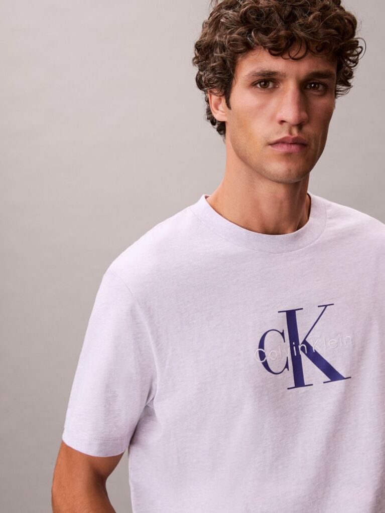 Purple Monogram Logo T-Shirt  Men
