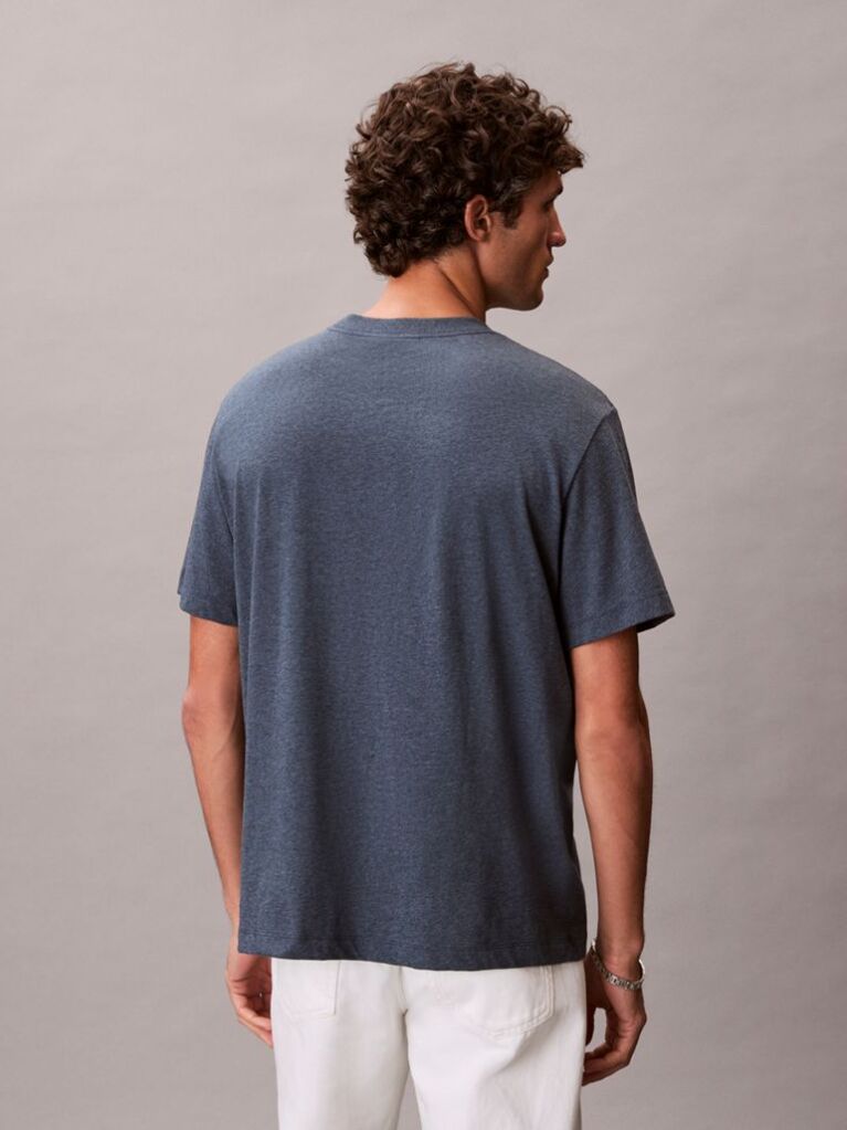 Blue Monogram Logo T-Shirt  Men
