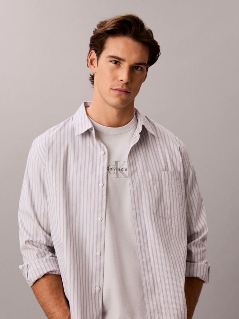 Grey Monogram Logo T-shirt  Men