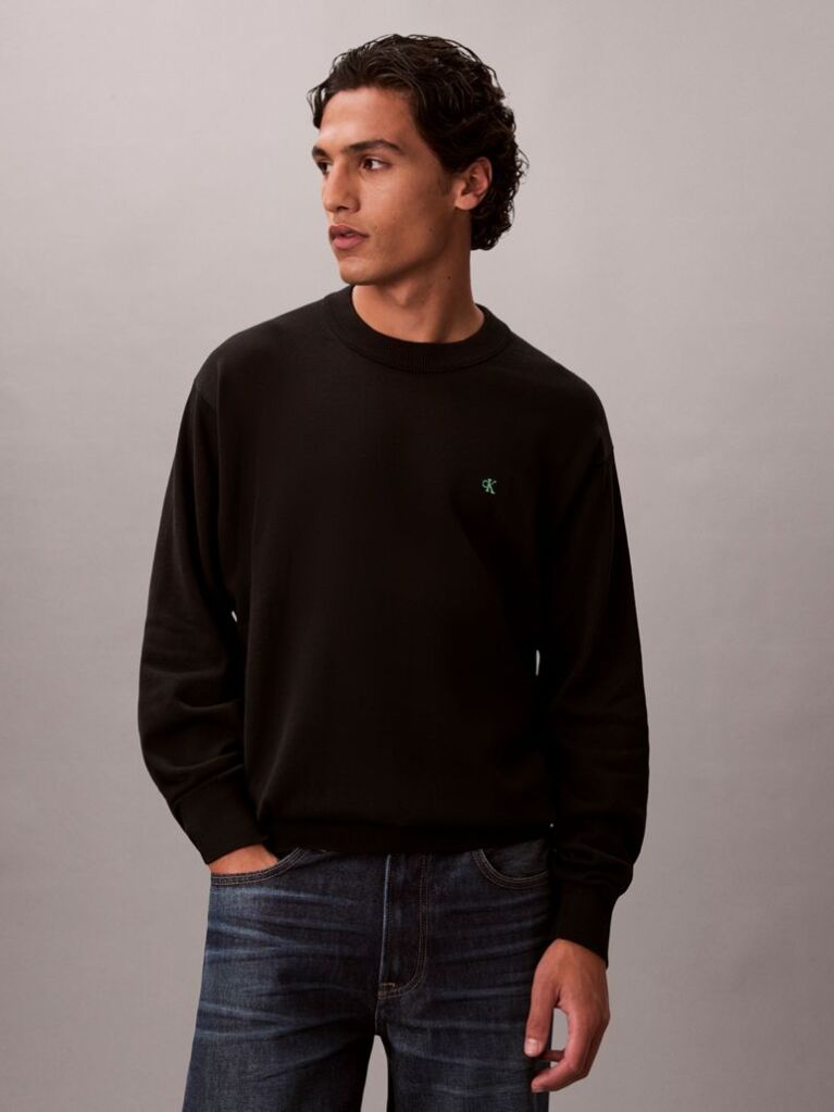 Black Cotton Jumper  Men