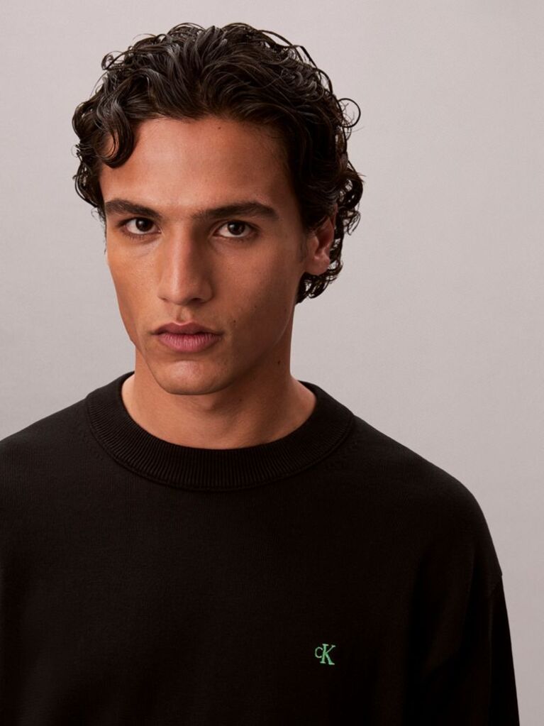 Black Cotton Jumper  Men