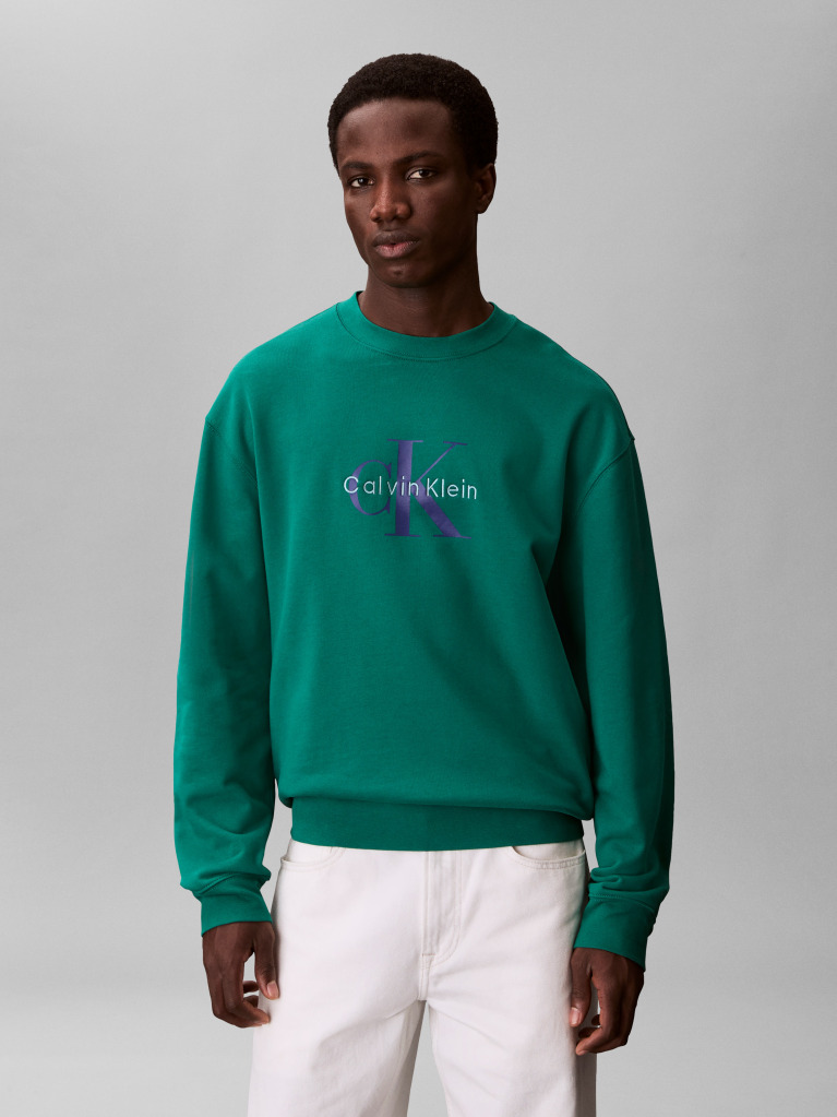 Green Relaxed Monogram Hoodie  Men