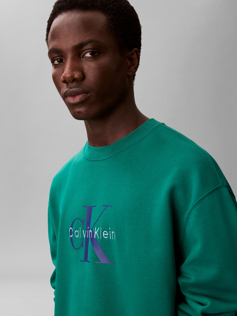 Green Relaxed Monogram Hoodie  Men