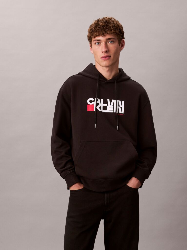 Black Logo Graphic Hoodie  Men