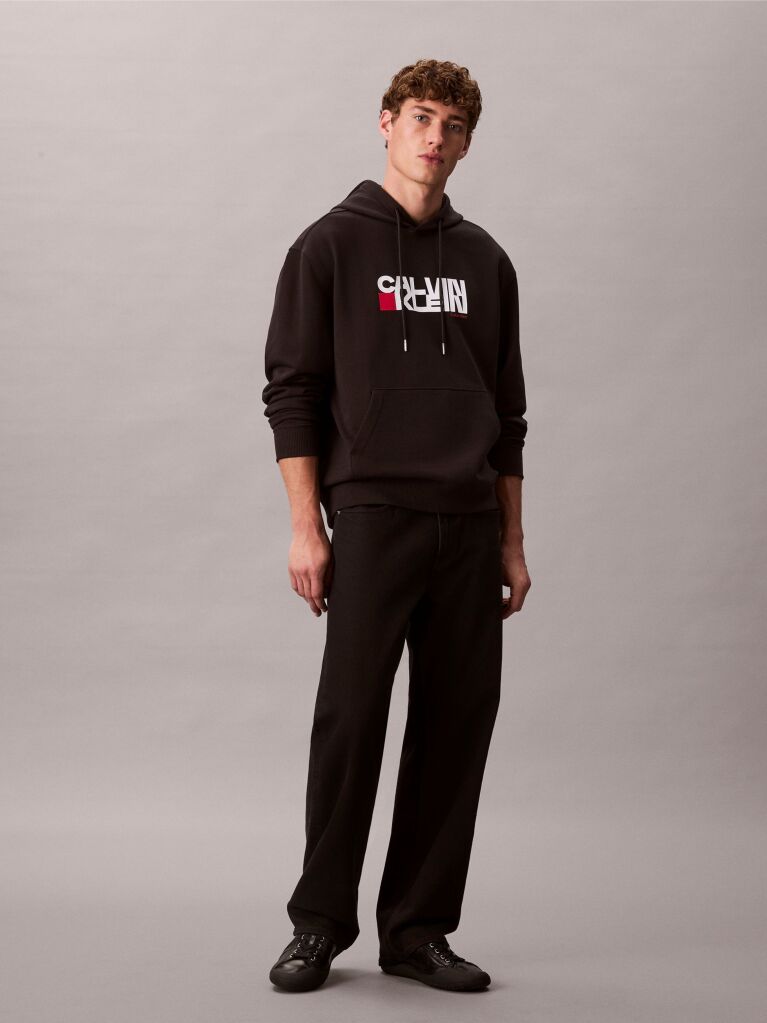 Black Logo Graphic Hoodie  Men