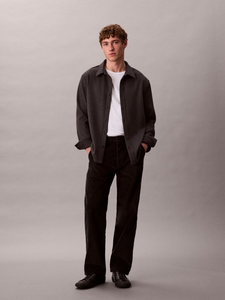 Black 90s Straight Corduroy Chino Pants  Men