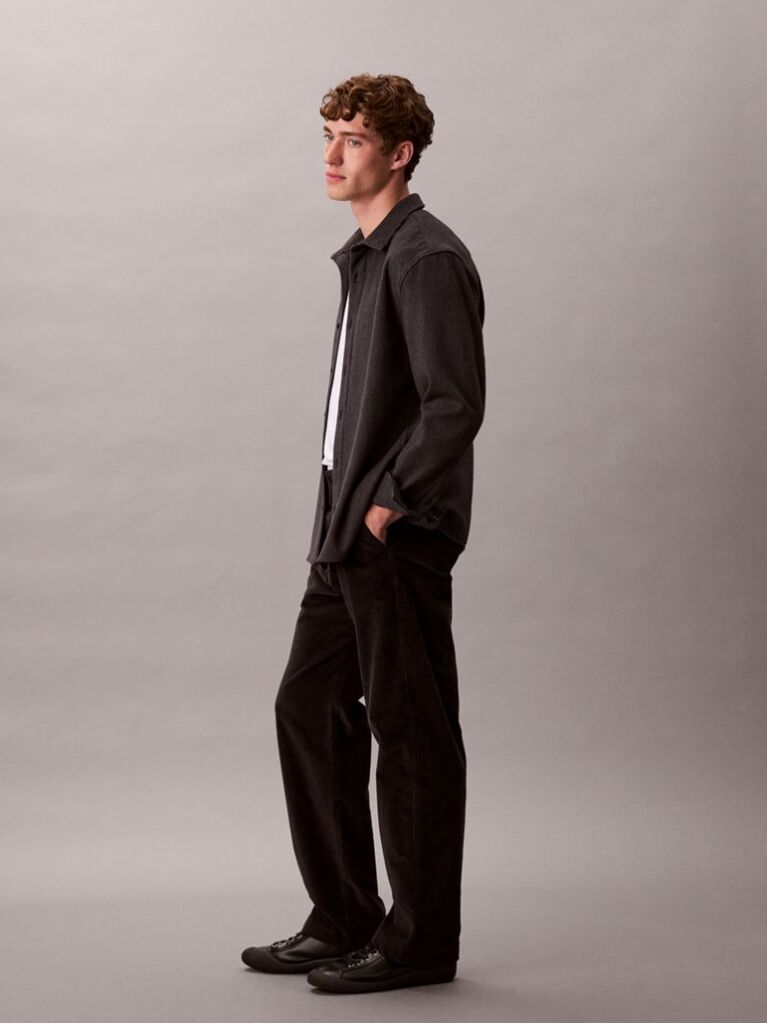 Black 90s Straight Corduroy Chino Pants  Men